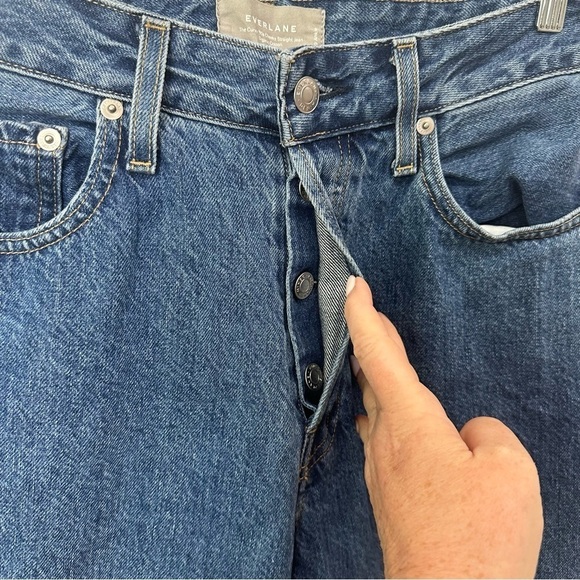 Everlane Curvy 90s Cheeky Straight Jeans Blue Ankle Organic Cotton Rigid - Picture 5 of 8
